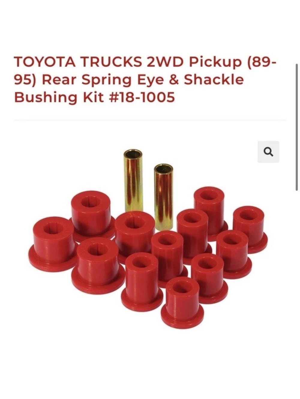 Toyota Trucks 2WD Pickup (89-95) Rear Spring Eye & Shackle Bushing Kit #18-1005
